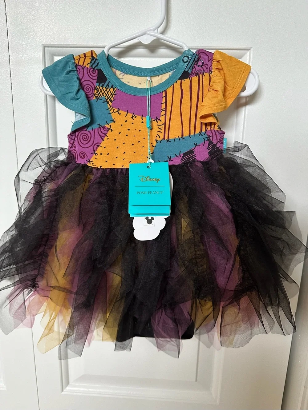 NWT Posh Peanut x Disney Sally Tulle Bodysuit Dress 12-18M Halloween